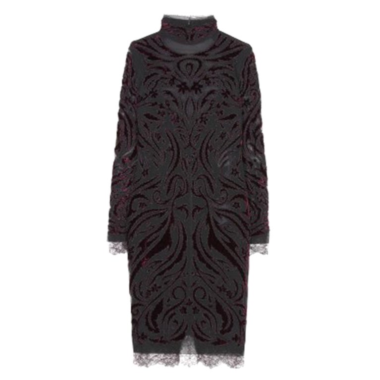 Emilio Pucci Bordeaux Velvet-Embroidered Dress at 1stdibs