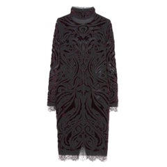 Emilio Pucci Bordeaux Velvet-Embroidered Dress