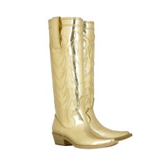 GIVENCHY GOLDENE COWBOYSTIEFEL AUS LEDER 36 - 6