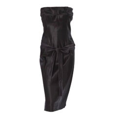 TOM FORD for GUCCI BLACK STRAPLESS SATIN DRESS