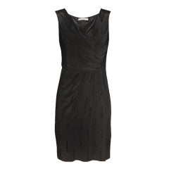 STELLA MCCARTNEY Black Crystal-embellished wrap-effect silk dress 10