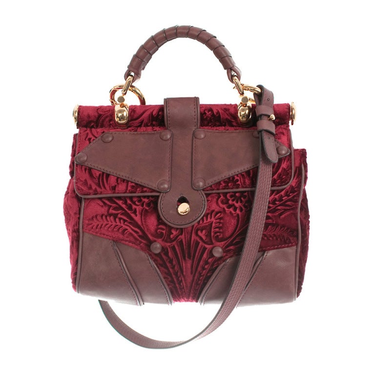 Roberto Cavalli Baroque Velvet Handbag