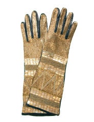 Roberto Cavalli Nappa leather gloves with sequined embroidery