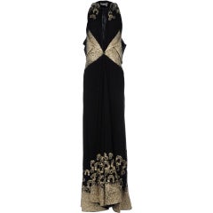 Yves Saint Laurent Embellished Silk Gown