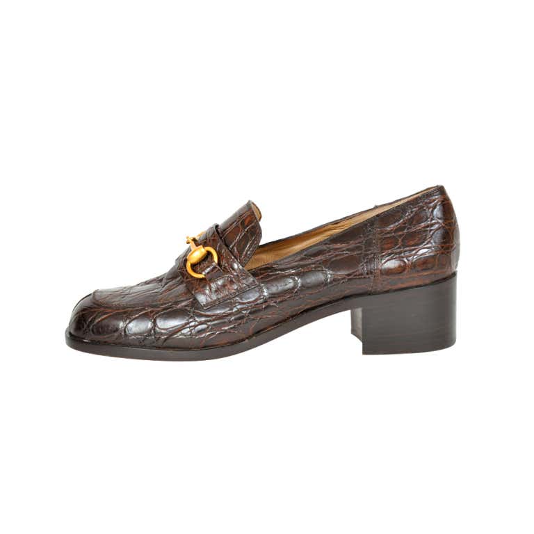 Vintage Gucci Crocodile Loafers at 1stDibs | vintage gucci loafers women's