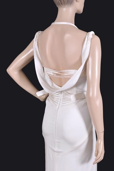 TOM FORD for GUCCI LONG WHITE SILK DRESS 3
