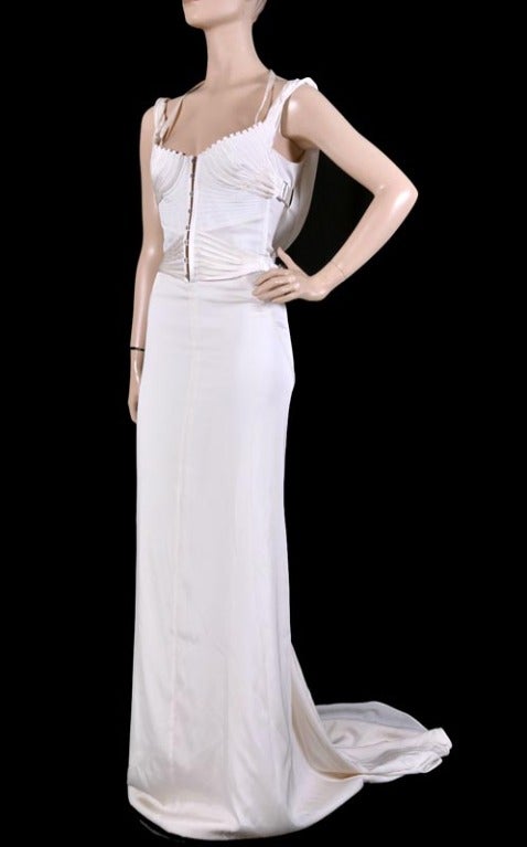 TOM FORD for GUCCI LONG WHITE SILK DRESS 6