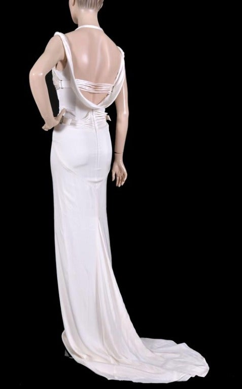 TOM FORD for GUCCI LONG WHITE SILK DRESS 5