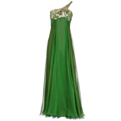 Elle Macpherson's Roberto Cavalli embellished silk gown