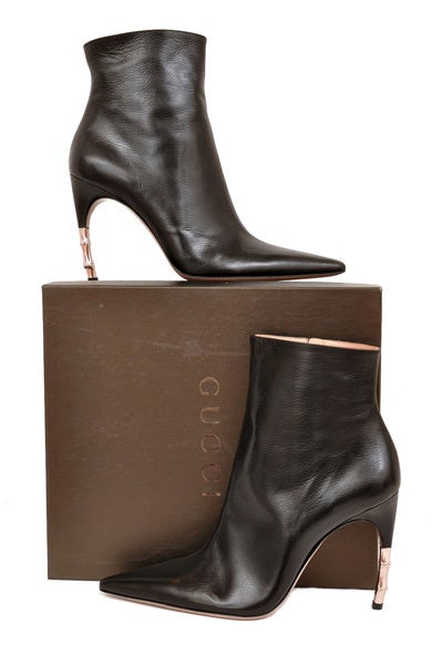 F/W 2004 Tom Ford for Gucci Rare Black Goatskin Ankle Boots ***New In New Condition In Montgomery, TX