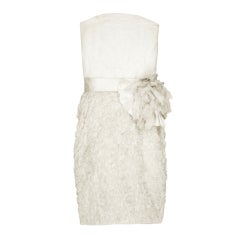 LANVIN Silk rosette-detailed Bustier Dress