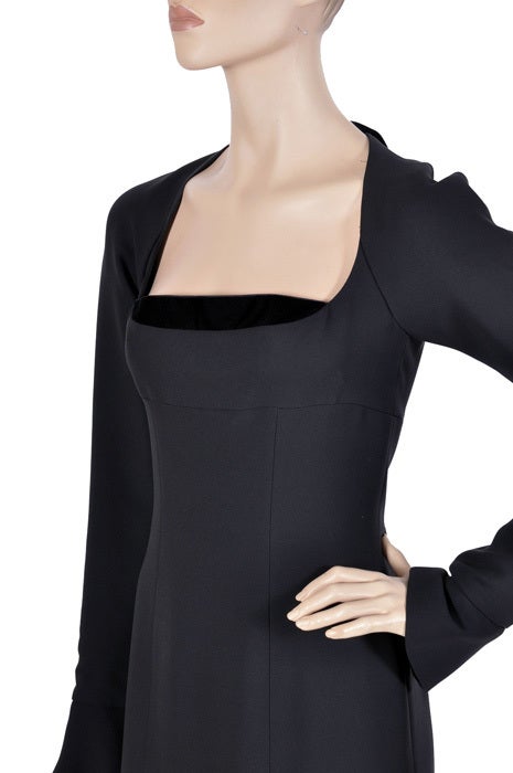 Tom Ford for Yves Saint Laurent Black Silk and Velvet Dress 1