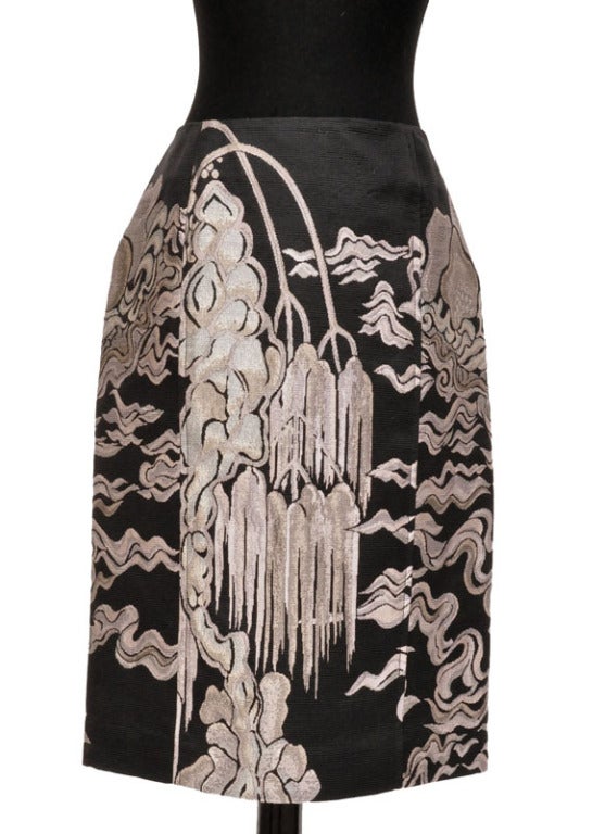 TOM FORD for YVES SAINT LAURENT JACQUARD SKIRT In Excellent Condition In Montgomery, TX
