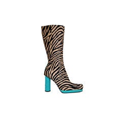 1990-s GIANNI VERSACE PONYHAIR AND SNAKESKIN BOOTS 36.5 11