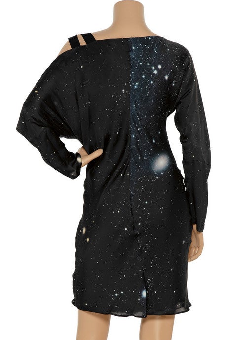 Black ALBERTA FERRETTI Galaxy-print silk dress