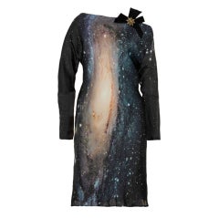 ALBERTA FERRETTI Galaxy-print silk dress