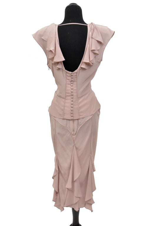 Tom Ford for Yves Saint Laurent Nude Silk Suit In New Condition In Montgomery, TX