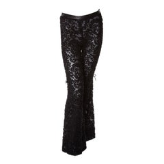 EXTREMELY RARE TOM FORD  for GUCCI BLACK LACE and LEATHER PANTS