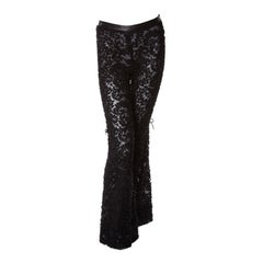 EXTREMELY RARE TOM FORD for GUCCI BLACK LACE and LEATHER PANTS