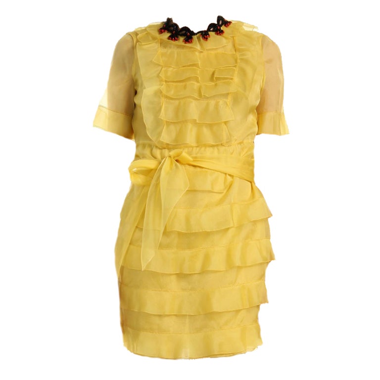 Natalie's Most Romantic VALENTINO yellow ruffled silk dress