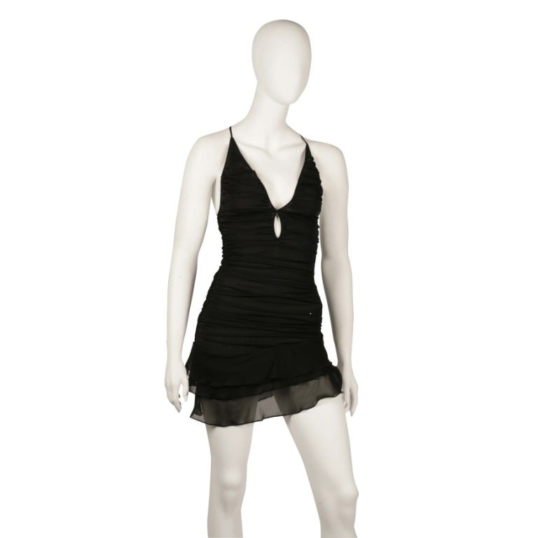 S/S 2003 TOM FORD for GUCCI BLACK SILK MINI DRESS