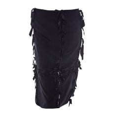 TOM FORD for YVES SAINT LAURENT BLACK SILK RIBBON SKIRT 9