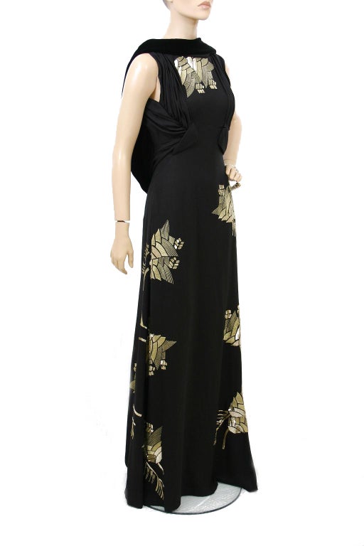 GUCCI Embellished Black Gown In Good Condition In Montgomery, TX