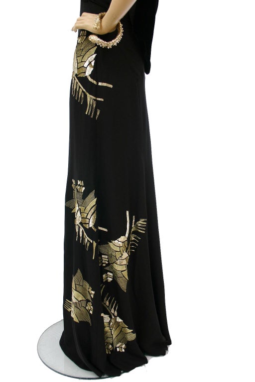 GUCCI Embellished Black Gown 5