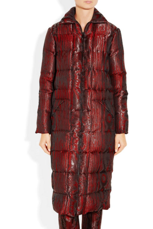 Christopher Kane Quilted silk-blend moire down coat