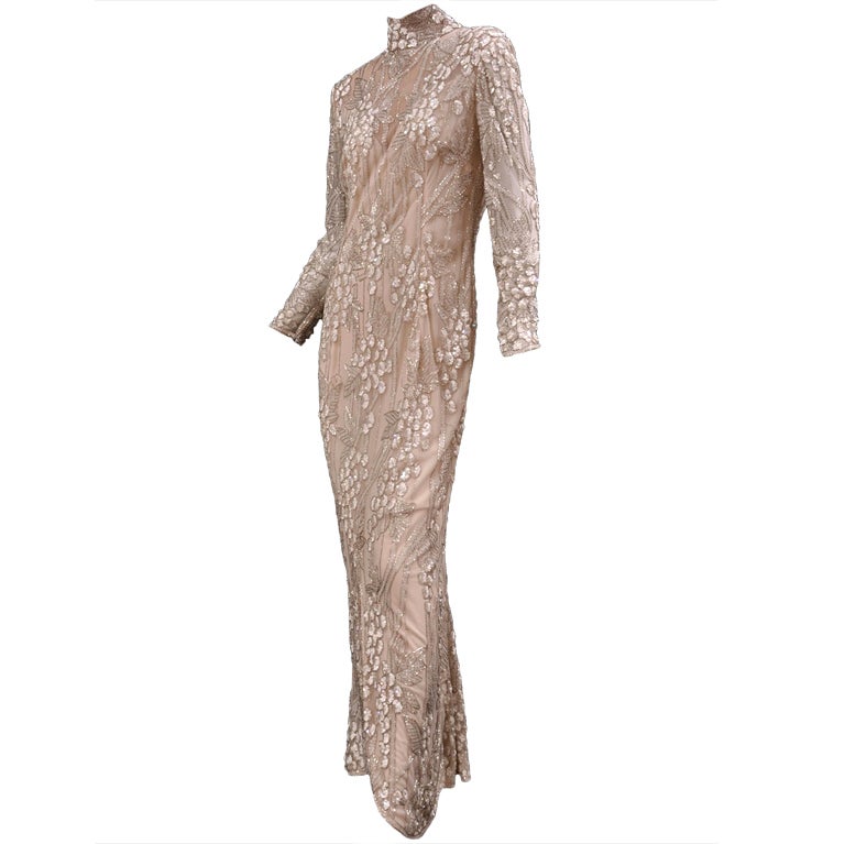 1989 Bob Mackie nude embroidered and beaded gown at 1stDibs | mackiie ...