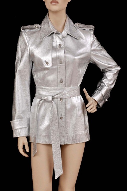 Zang Toi Silver Leather Jacket Trench Coat  

About the designer:

Zang has captured the attention of the world?s fashion elite and continues to be characterized by his precocious aptitude and astute business acumen. 

Zang  have a strong presence