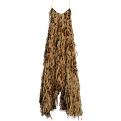 $13, 000 Michael Kors Leopard Chiffon Gown with Feathers