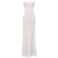 Vintage Gianni Versace Couture Beaded Silk and Tulle White Gown