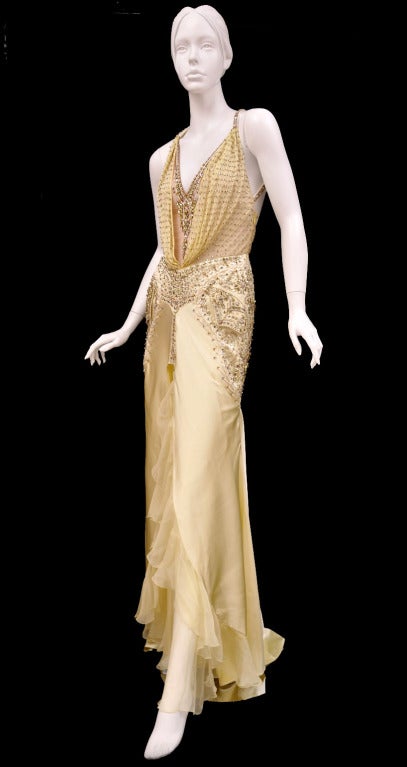 Unique VERSACE crystal-embellished silk gown 2