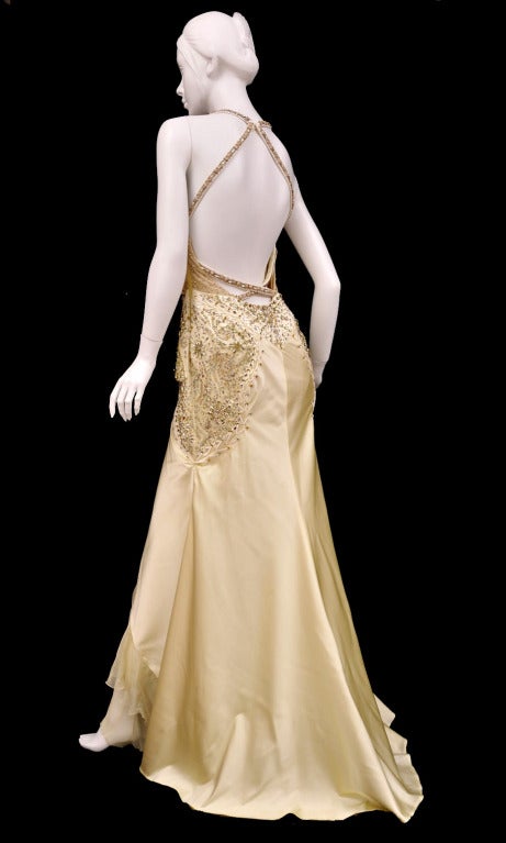 Unique VERSACE crystal-embellished silk gown 4