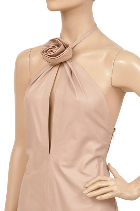 Beige TOM FORD for GUCCI NUDE LEATHER DRESS 38