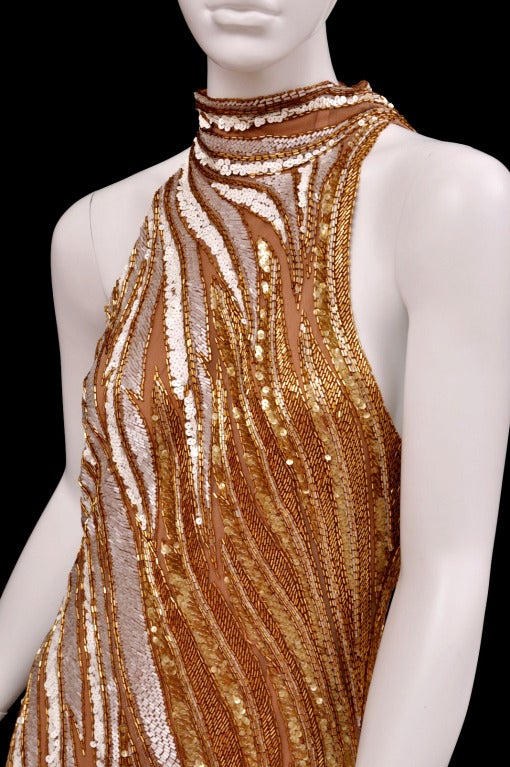beaded gold gown
