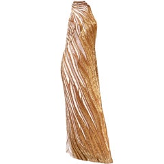 Bob Mackie Gold Beaded Gown 6