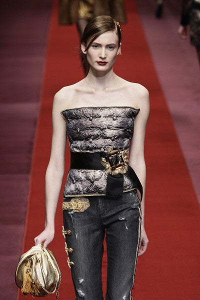 DOLCE and GABBANA D&G BEADED AND EMBROIDERED MILITARY JEANS at 1stDibs ...