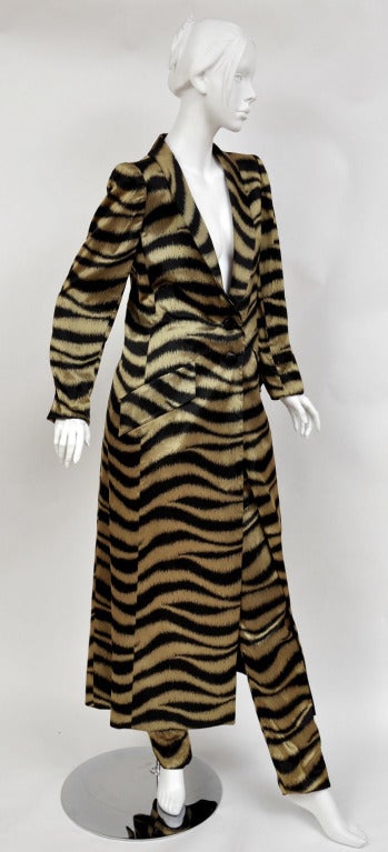 Women's VALENTINO tiger print silk coat and pants