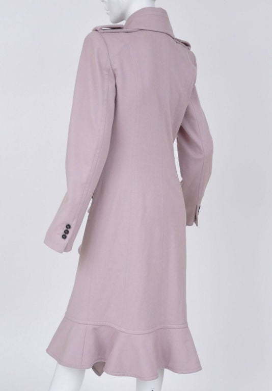 Women's Tom Ford for Yves Saint Laurent Hot Pink-Lined Dusty Rose Coat