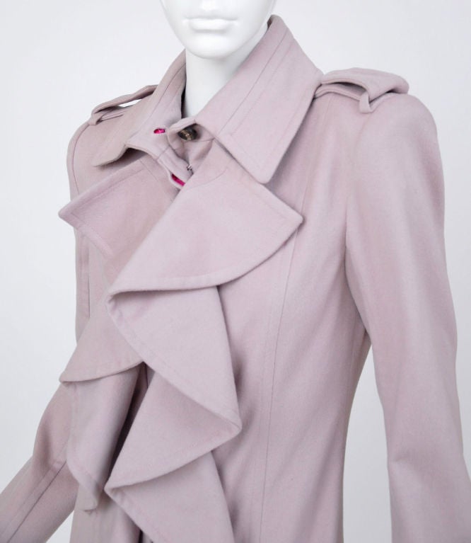 Tom Ford for Yves Saint Laurent Hot Pink-Lined Dusty Rose Coat 3