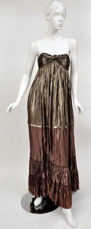 Lanvin Metallic Strapless Gown 1