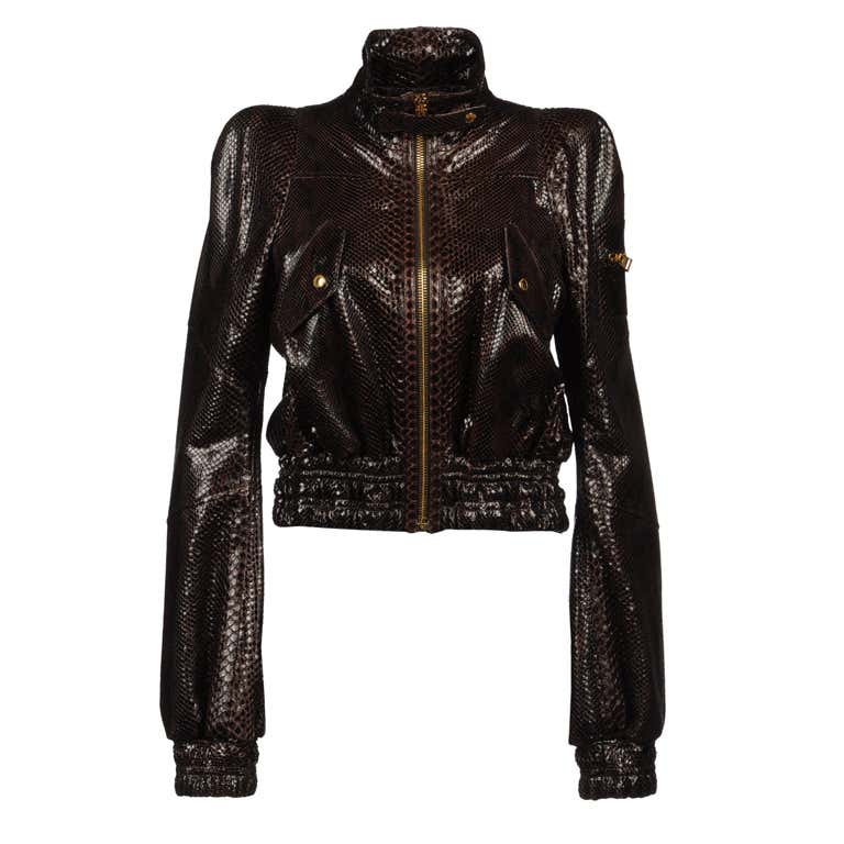 Tom Ford Python Puffer TOM FORD EBONY PYTHON BOMBER JACKET at 1stDibs | tom ford python jacket