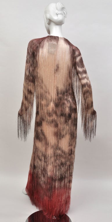 $23K New TOM FORD SILK GEORGETTE HAND EMBROIDERED FRINGE GOWN *SCAD Museum 1