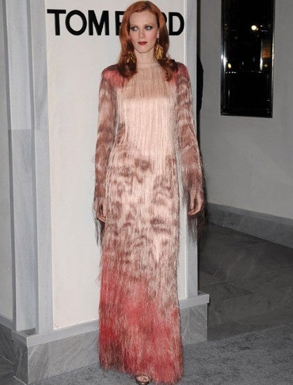 $23K New TOM FORD SILK GEORGETTE HAND EMBROIDERED FRINGE GOWN *SCAD Museum 3