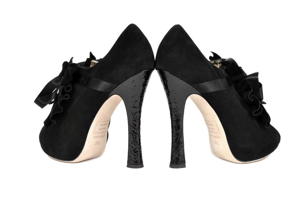 DSquared2 Frou Frou Camoscio Black Platform Shoes 9.5