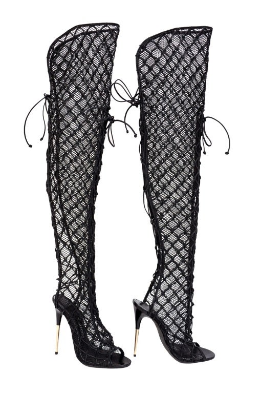 fish net over the knee boots