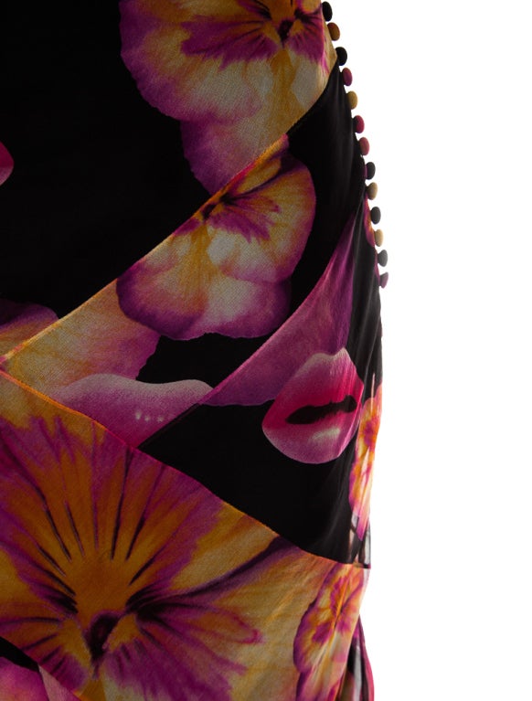 De las mujeres Christian Dior Vestido de gasa con estampado de labios