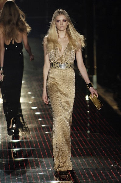 GUCCI GOLD GODDESS FULLY BEADED SILK DRESS 4